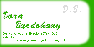 dora burdohany business card